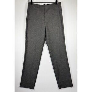 Equestrian Pants Women Large Black White Micro Dot Stretch Pull On Tapered Ankle